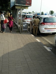 New Mumbai Police vehicles parked illegally